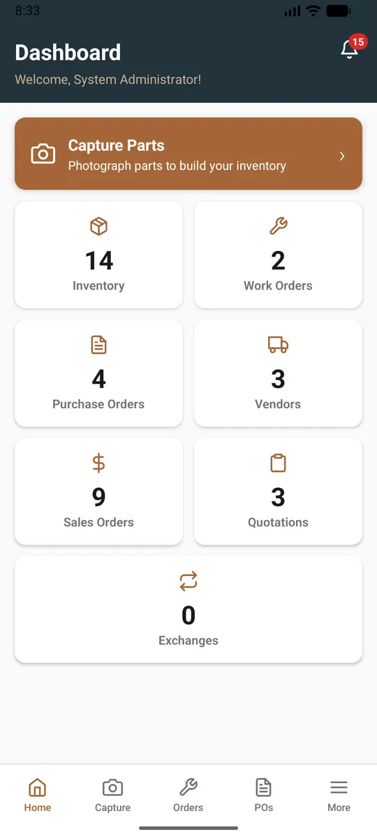 The phone app home screen